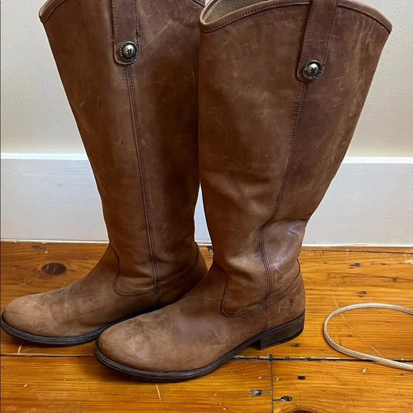 Frye Brown Leather Knee-High Boots - Picture 6 of 8